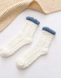 Autumn Winter Coral Velvet Socks Cute Cat Claw Socks For Women Children Girls Middle Tube Thickened Sleep Socks Home Floor Socks
