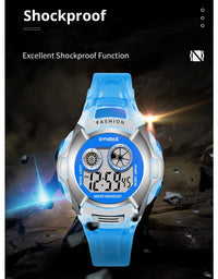 Student Electronic Watch Waterproof Sports Children Watch Glow Multi Function Digital Watch Seven Colors Light Gift
