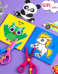 48Pcs Handmade Paper Cut Book Kids Craft Toys DIY Cartoon Scrapbooking Paper Art Toys Kids Learning Toys for Children Gifts
