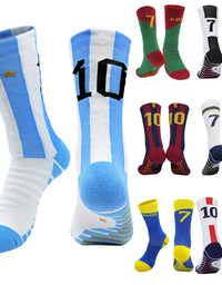 Yellow Number 10# 7# Kids Soccer Socks Blue Men's Football Sports Short Socks Outdoor Running Fast-drying Breathable Non-Slip
