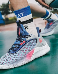 Curry 10th Generation Basketball Shoes Blue Pink Sports Running Shoes For Men Middle School Students Friction Sound Youth Practi
