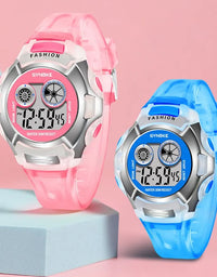 Student Electronic Watch Waterproof Sports Children Watch Glow Multi Function Digital Watch Seven Colors Light Gift
