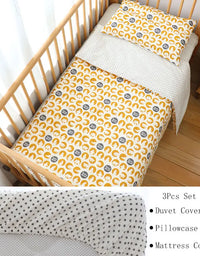 3 Pcs Baby Crib Bedding Set Cotton Bed Linens Boy Girl Cot kit Include Pillowcase Sheet Duvet Cover Children Room Decoration
