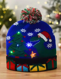 Christmas Hat Year Xmas Party Decor Creative Flashing Led Light Snowman Winter Warm Color Knitted Cap Christmas Gift Christmas
