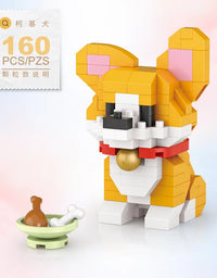 NEW Cute Animals Lion Corgi Dolphin Hamster Rabbit Dog ﻿ Cats Fish Tanks Building Blocks Kit Girl Bricks Model Kids Toy Children
