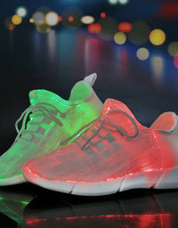 Kids Adults Luminous Glowing Sneakers Led Fiber Optic Shoes for Girls Boys Men Women Party Nightclub USB Recharge Glowing Shoes
