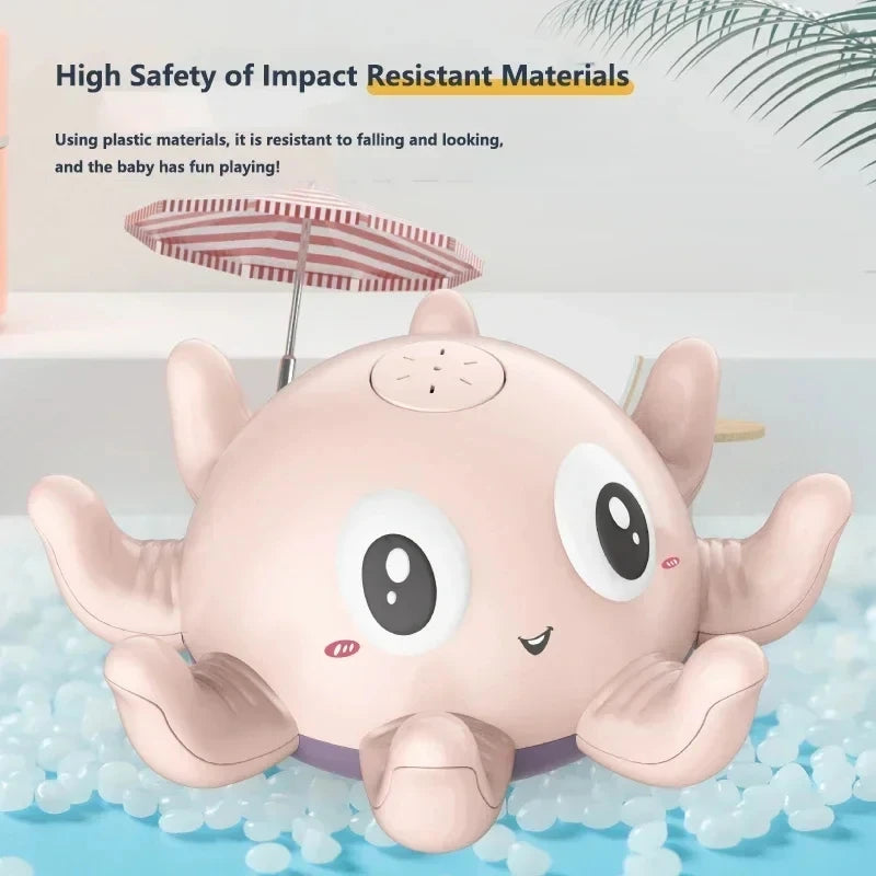 Baby Bath Toys Electric Octopus Automatic Sprinkler Bathtub Toy Swim Pool Bathing Toys with Music LED Light For Kids Gift