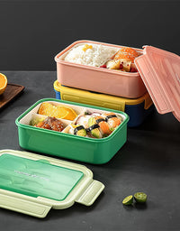 Lunch Box Food Warmer Portable Kids Childen Food Container In The Microwave Heating Leakproof Thicker PP Plastic Split Lunch Box
