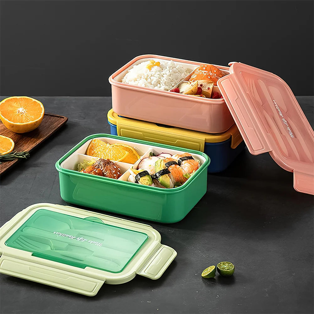 Lunch Box Food Warmer Portable Kids Childen Food Container In The Microwave Heating Leakproof Thicker PP Plastic Split Lunch Box