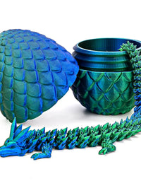 3D Printed Dragon Egg with Dragon Full Articulated Dragon Modle Movable Rotatable Articulated Desktop Ornament Kid Toy
