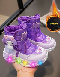 Sanrio Children Snow Boots Girls Princess Boots Cute Melody Non-slip Thicken Cotton Shoes Baby Soft Cartoon Boots
