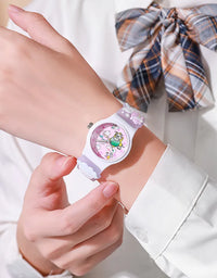 New Sanrio Silicone Watch Kawaii Cartoon Cinnamoroll Hello Kitty Melody Kuromi Quartz Watches Cute Anime Birthday Gifts for Kids
