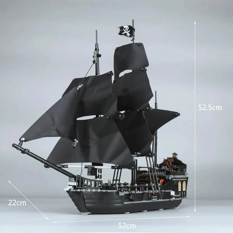 Ghost ship Pirates of the Caribbean Building blocks Queen Anne Revenge Battleship Black Pearl Ship Model Bricks toy kid gift