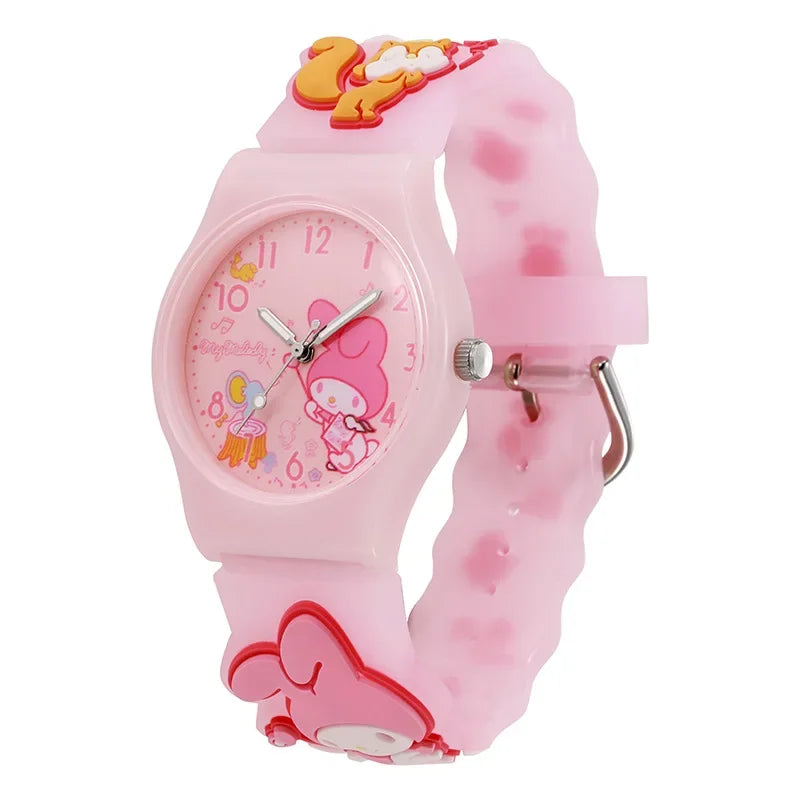 New Sanrio Silicone Watch Kawaii Cartoon Cinnamoroll Hello Kitty Melody Kuromi Quartz Watches Cute Anime Birthday Gifts for Kids