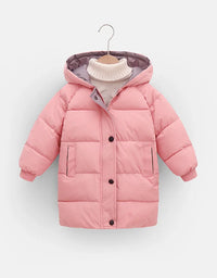 Kids Down Long Outerwear Winter Autumn Teen Cotton Clothes Boys Girls Cotton-Padded Parka Coats Big Children Thicken Warm Jacket
