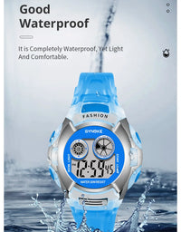 Student Electronic Watch Waterproof Sports Children Watch Glow Multi Function Digital Watch Seven Colors Light Gift
