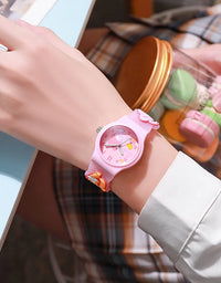 New Sanrio Silicone Watch Kawaii Cartoon Cinnamoroll Hello Kitty Melody Kuromi Quartz Watches Cute Anime Birthday Gifts for Kids
