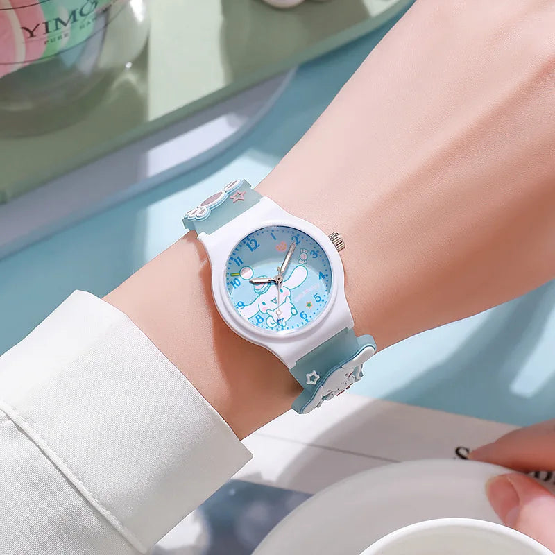 New Sanrio Silicone Watch Kawaii Cartoon Cinnamoroll Hello Kitty Melody Kuromi Quartz Watches Cute Anime Birthday Gifts for Kids