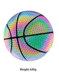 PU Basketball Reflective Ball Glowing Durable Basketball Luminous Luminous Basketballs Gifts Toys For Indoor Outdoor Night Game
