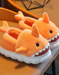 Children's Cotton Slippers for Boys and Girls Cute Cartoon Shark Slippers Autumn and Winter Home Indoor Baby Thick-soled Slip...
