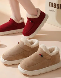 Kidmi Winter Women Shoes Casual House Shoes For Men 2024 Outdoor Warm Cotton Shoes For Women Indoor Plush Padded Slippers Female
