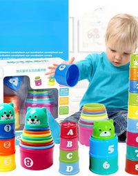 Kid Brain Response Battle Fold Cup Hand Speed Competition Fold Cup Child Stack Game Early Education Puzzle Train Board Games Toy
