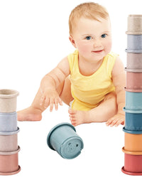 Siliconen Bouwsteen Baby Baby Stacking Cup Toys Early Educational Baby Bath Toys Stack Tower Gift 0 12 Months Boy Montessori Toy
