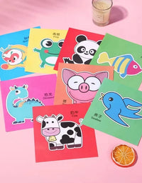 48Pcs Handmade Paper Cut Book Kids Craft Toys DIY Cartoon Scrapbooking Paper Art Toys Kids Learning Toys for Children Gifts
