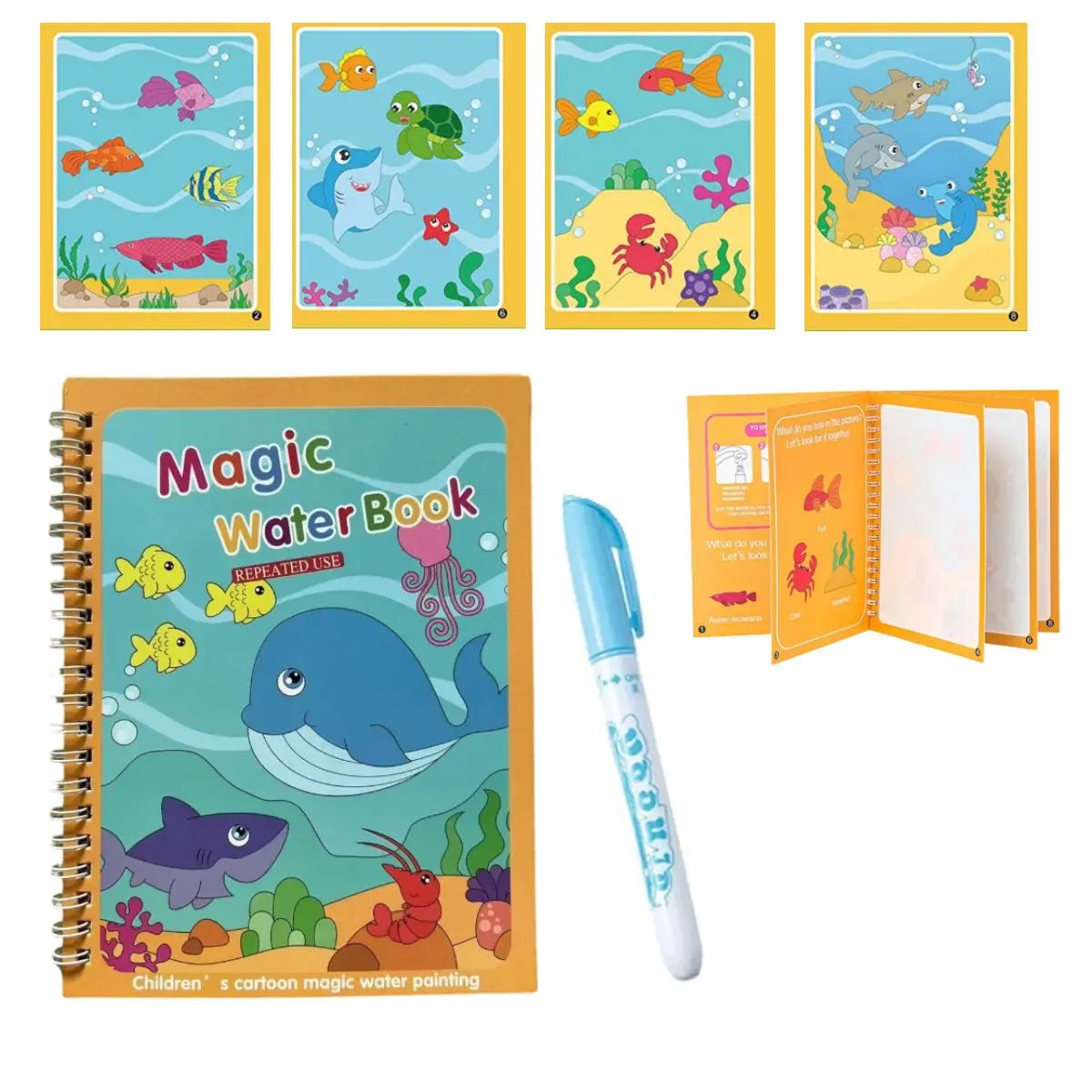 Magical Book Water Montessori Toys Reusable Coloring Book Magic Water Drawing Book Painting Drawing Toys Sensory Early Education