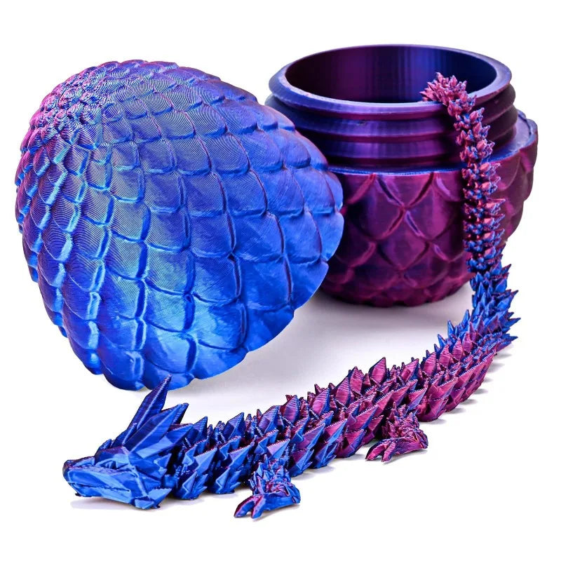 1/2PCS 3D Printed Dragon Egg with Dragon Full Articulated Dragon Modle Movable Rotatable Articulated Desktop Ornament Kid Toy