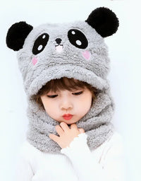 Hat for Girls Boys Scarf Thicken Cap Winter Hat for Kids Newborn Baby Stuff Children Hat Plus Fleece Kids Caps 1-18Years
