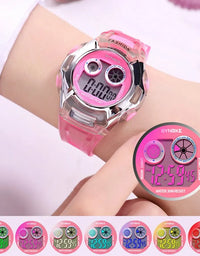 Student Electronic Watch Waterproof Sports Children Watch Glow Multi Function Digital Watch Seven Colors Light Gift
