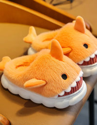 Children's Cotton Slippers for Boys and Girls Cute Cartoon Shark Slippers Autumn and Winter Home Indoor Baby Thick-soled Slip...
