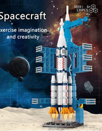 Children's toy building blocks large space rocket children's puzzle assembly gift box small particle assembly gift for boys
