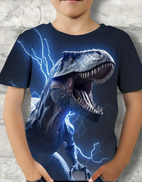 Children's Clothing Boys Tshirt Short Sleeve Child T-Shirt 3D Dinosaur Print Casual Kids Summer Clothes Girls Clothes Tops Tee
