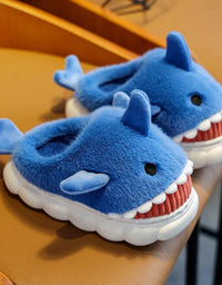 Children's Cotton Slippers for Boys and Girls Cute Cartoon Shark Slippers Autumn and Winter Home Indoor Baby Thick-soled Slip...
