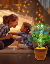 Kids Dancing Talking Cactus Toys Interactive Talking Sunny Cactus Electronic Plush Toy Home Decoration for Children Xmas Gifts
