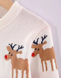 Christmas Boys Girls Sweaters Autumn Winter Children Cartoon Deer Knitted Pullover Jumpers Warm Outerwear Kids Casual Clothing
