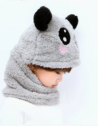 Hat for Girls Boys Scarf Thicken Cap Winter Hat for Kids Newborn Baby Stuff Children Hat Plus Fleece Kids Caps 1-18Years
