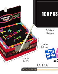 100Pcs Dazzling Scratch Painting Parent Child Interactive Toys Note Cards Handmade Painting
