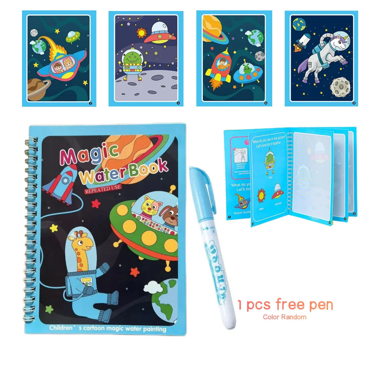 Magical Book Water Montessori Toys Reusable Coloring Book Magic Water Drawing Book Painting Drawing Toys Sensory Early Education