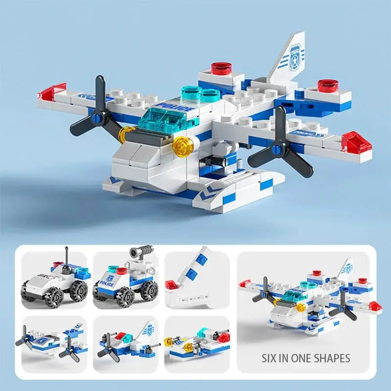 Children's puzzle assembly blocks  fire trucks  police cars  ambulances  planes  tanks  boys  birthday gift models  ornaments