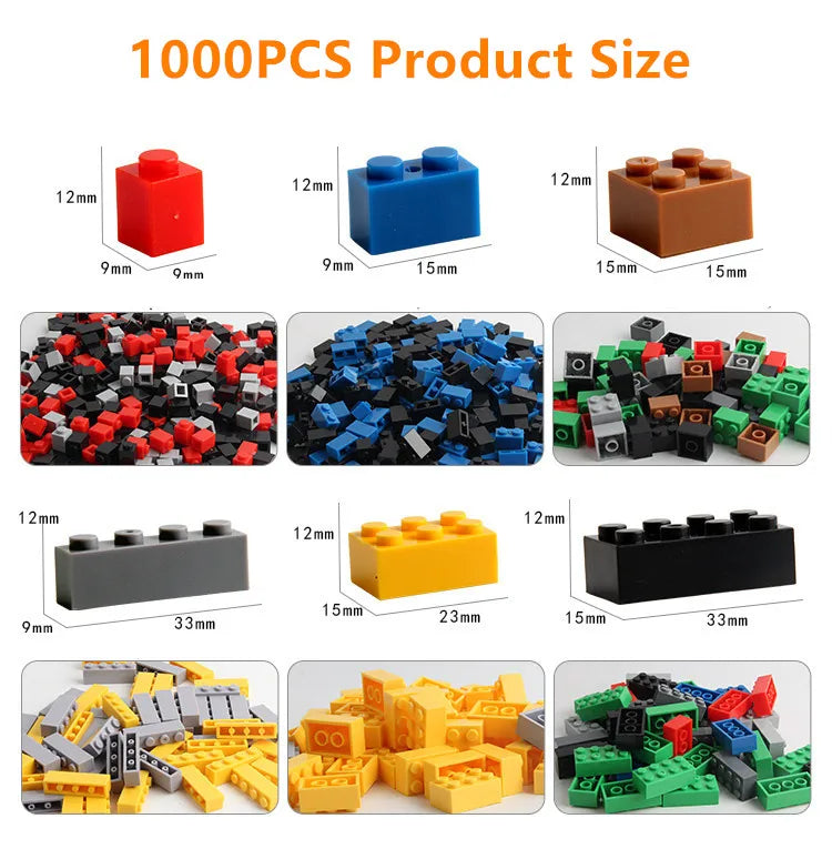 1000 DIY creative building blocks bulk set Urban Classic building blocks Assembled birthday gift children's educational toys