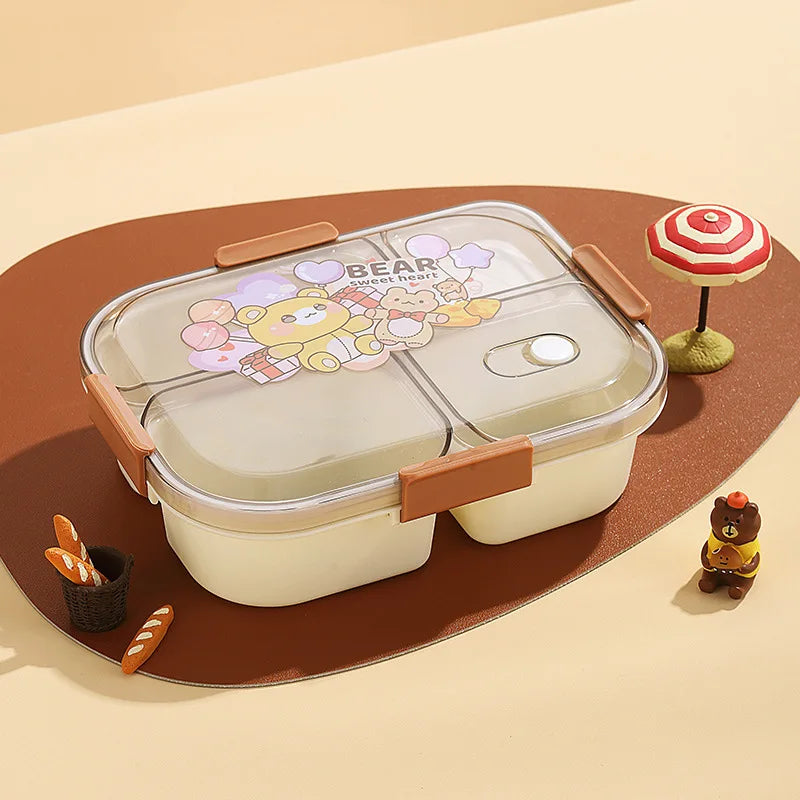 Student Lunch Box, Children's Cartoon Pattern Lunchbox Kids School, Outdoor Bento Box, Instagram Style, Can be Microwave Heated