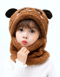 Hat for Girls Boys Scarf Thicken Cap Winter Hat for Kids Newborn Baby Stuff Children Hat Plus Fleece Kids Caps 1-18Years
