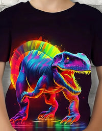 Children's Clothing Boys Tshirt Short Sleeve Child T-Shirt 3D Dinosaur Print Casual Kids Summer Clothes Girls Clothes Tops Tee
