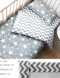 3 Pcs Baby Crib Bedding Set Cotton Bed Linens Boy Girl Cot kit Include Pillowcase Sheet Duvet Cover Children Room Decoration
