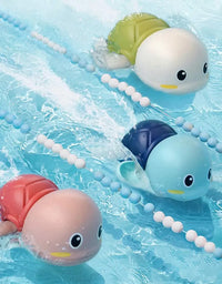 3PCS Baby Bath Toys Water Chain Clockwork Bathing Cute Swimming Turtle Toy Toddler Pool Beach Classic Toy For Kids Water Playing
