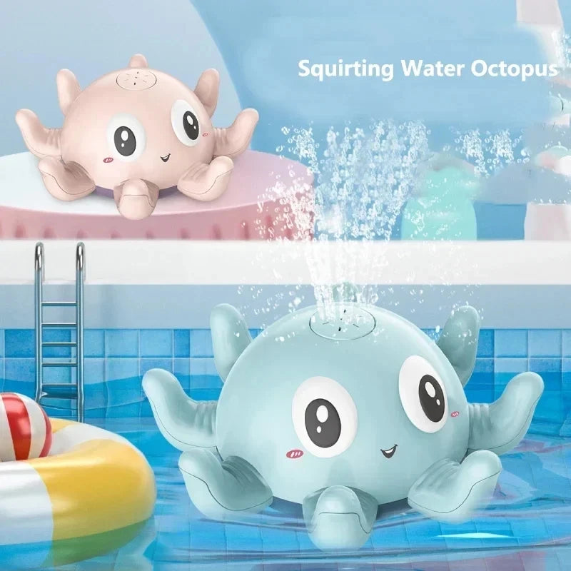 Baby Bath Toys Electric Octopus Automatic Sprinkler Bathtub Toy Swim Pool Bathing Toys with Music LED Light For Kids Gift