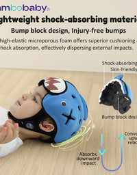 Mambobaby Safe Anti-Shock Baby Helmet Toddler Head Protector Headgear for Infant Learn Crawl, Walk Prevent Injury from Bump Fall
